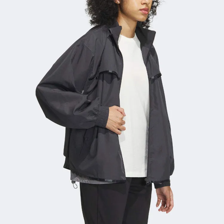 Adidas Wording Jackets & Coats Women's Black Gray-3