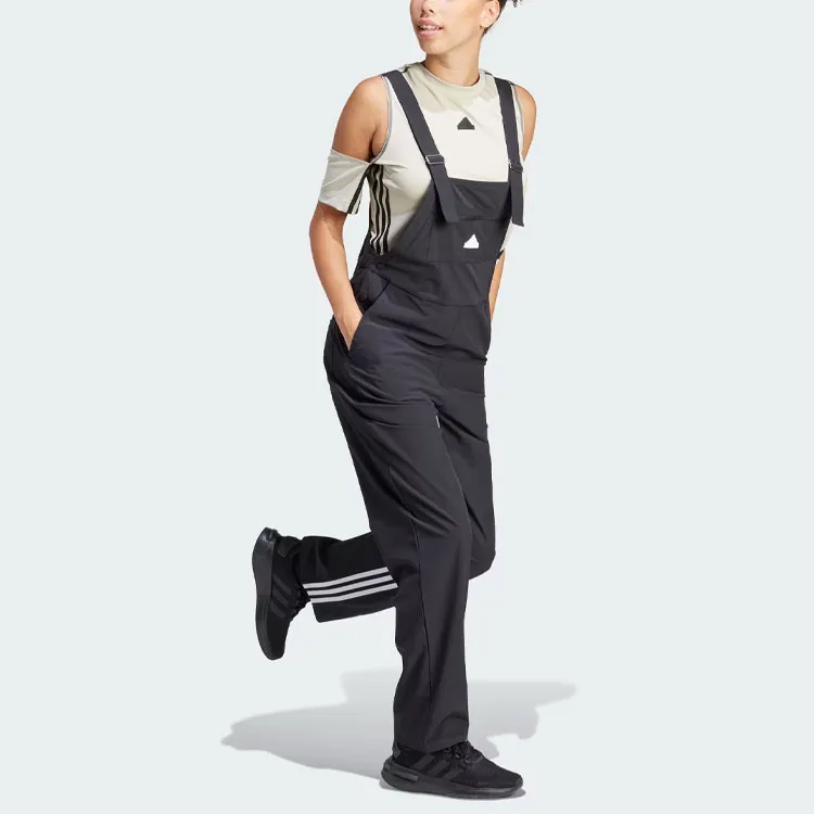 Adidas Dance All Gender Woven Dungarees Overalls Women's Black-3