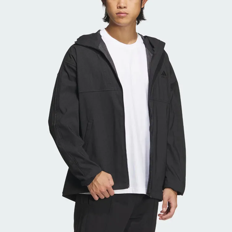 Adidas 24/7 Aeroready Hooded Track Jacket Jackets Coats Men's Black-2
