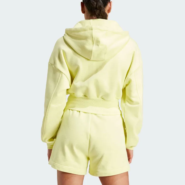 Adidas x Stella McCartney Sportswear Cropped Hoodie Jackets Coats Women's Pink Yellow-3