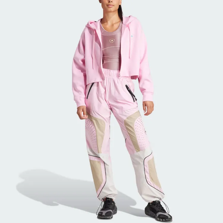 Adidas x Stella McCartney Cropped Hoodie Sweatshirt Women's Pink-3