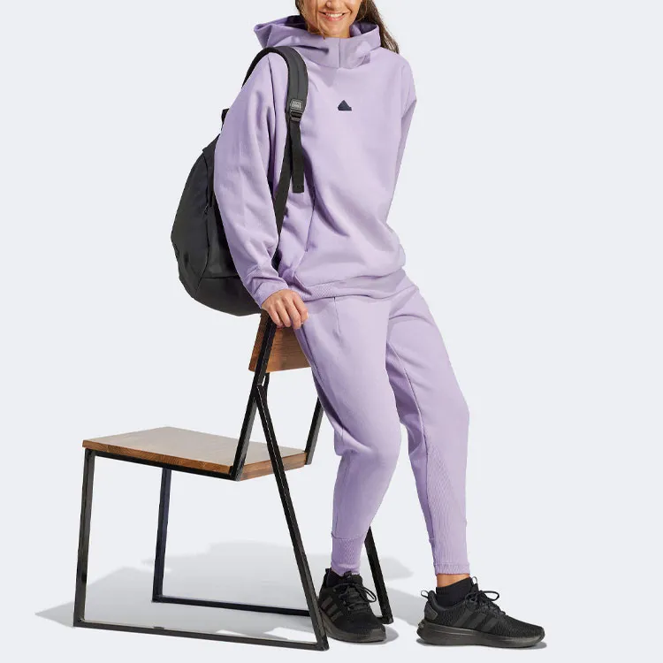 Adidas Z.N.E. Winterized Knitted Sports Pants Women's Purple-4