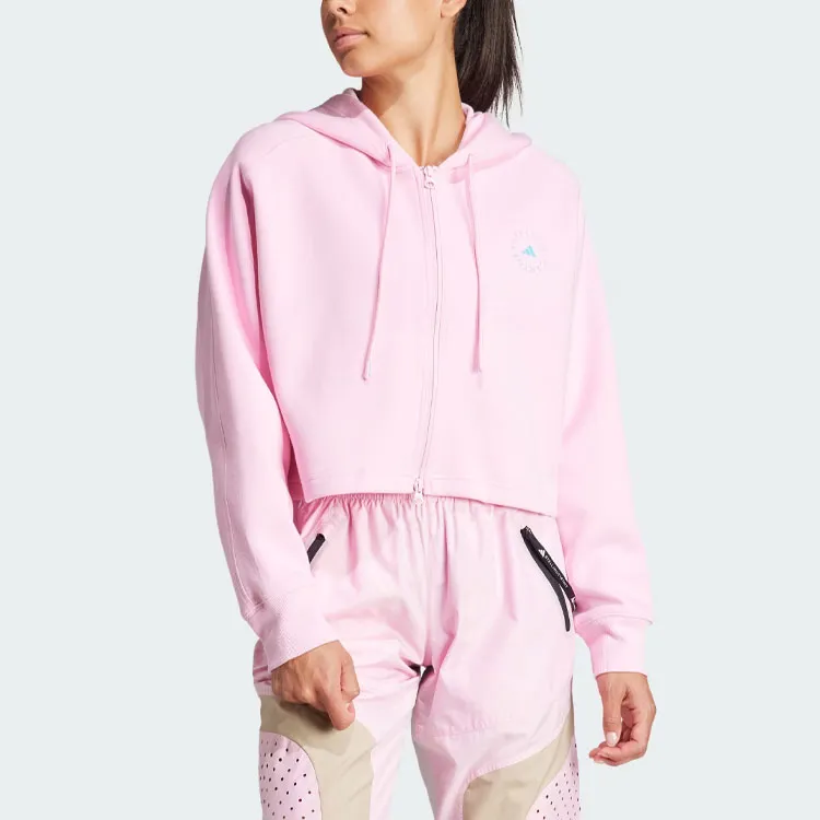Adidas x Stella McCartney Cropped Hoodie Sweatshirt Women's Pink-1