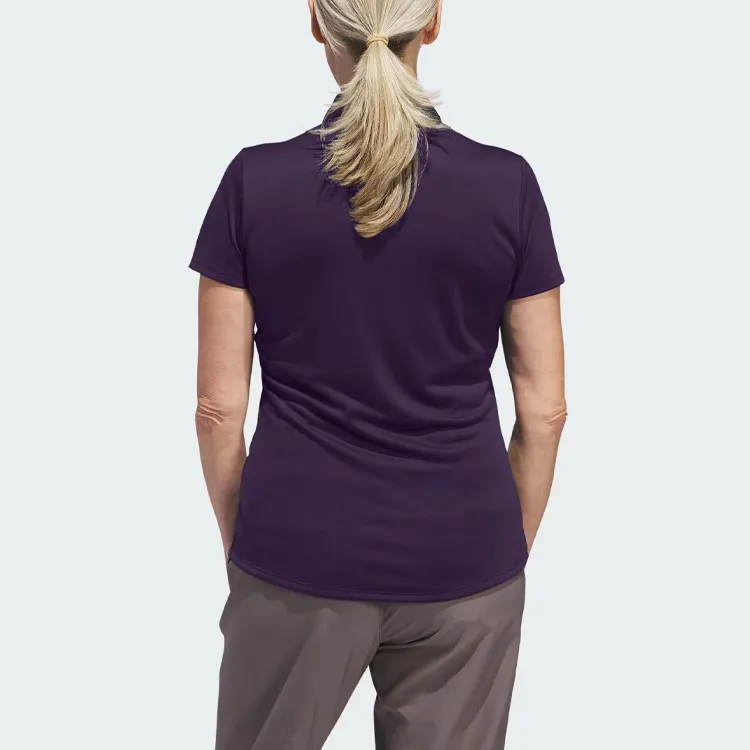 Adidas Solid Performance Short Sleeve Polo Shirt Polo Shirt Women's Dark Purple-2