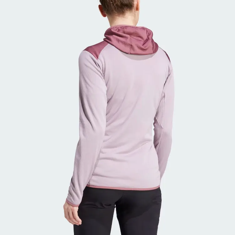 Adidas Terrex Xperior Light Fleece Hooded Jacket Jackets Coats Women's Pink-2
