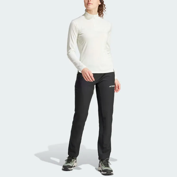 Adidas Terrex Multi Half-Zip Long Sleeve Tee T-Shirt Women's White-4