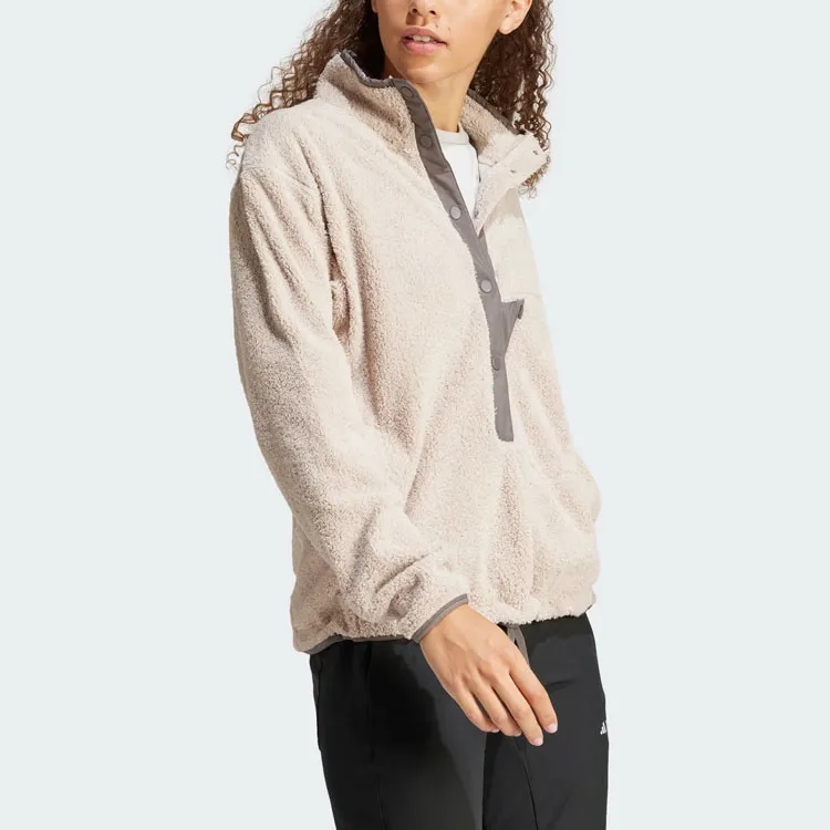 Adidas Terrex Xploric High-Pile-Fleece Pullover Velvet-feel Coat Women's Beige-3