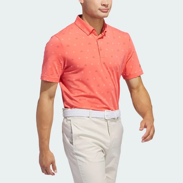 Adidas Go To Mini Crest Print Polo Shirt Polo Shirt Men's Orange-3