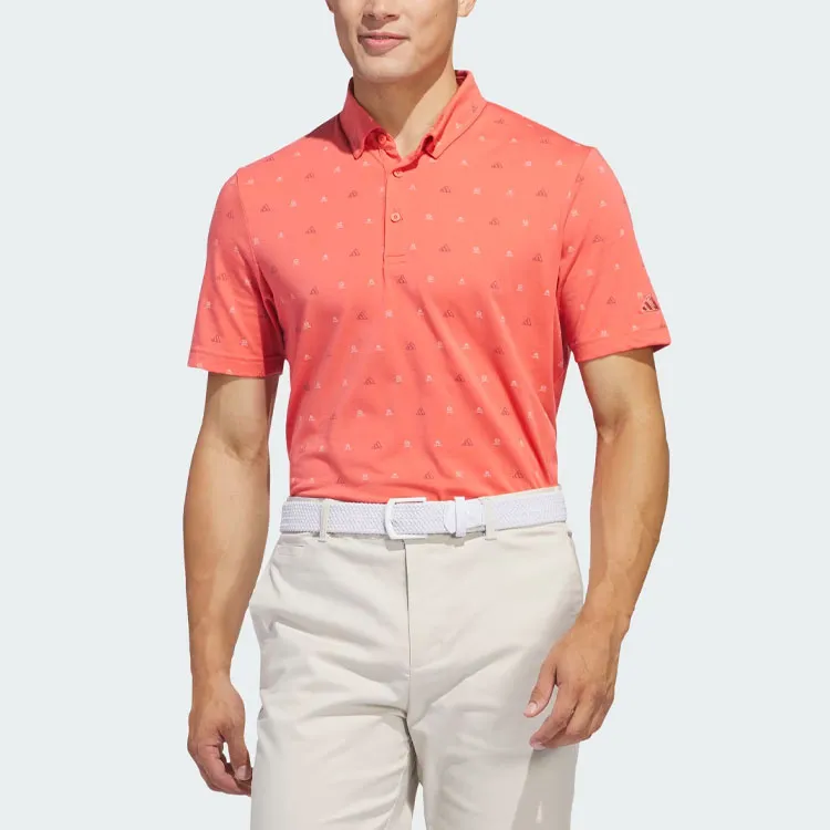 Adidas Go To Mini Crest Print Polo Shirt Polo Shirt Men's Orange-1