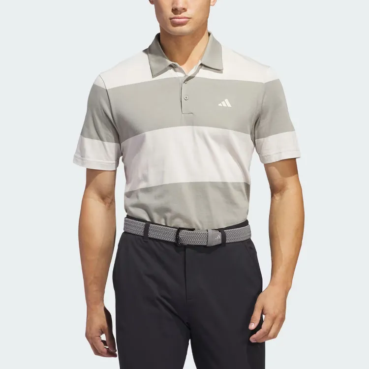 Adidas Colorblock Rugby Stripe Polo Shirt Polo Shirt Men's Light Gray-1