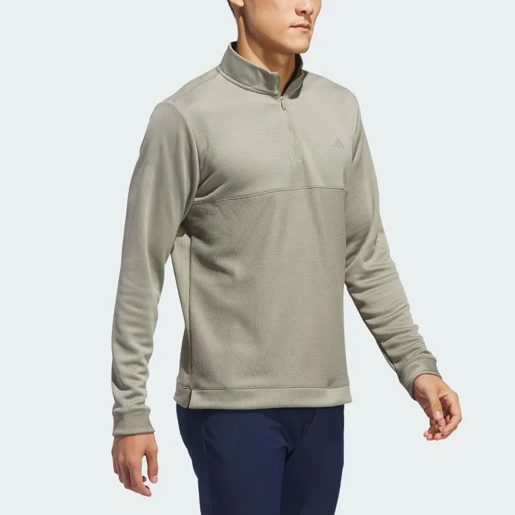 Adidas Ultimate365 Textured Quarter-Zip Top Jackets Coats Men's Pebble Gray-3