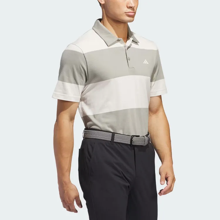 Adidas Colorblock Rugby Stripe Polo Shirt Polo Shirt Men's Light Gray-3