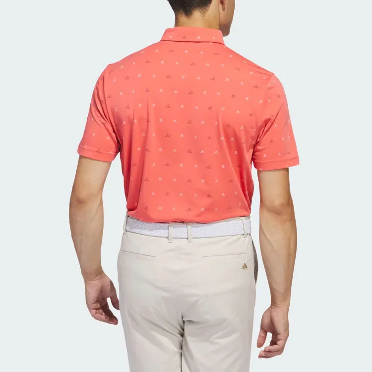 Adidas Go To Mini Crest Print Polo Shirt Polo Shirt Men's Orange-2