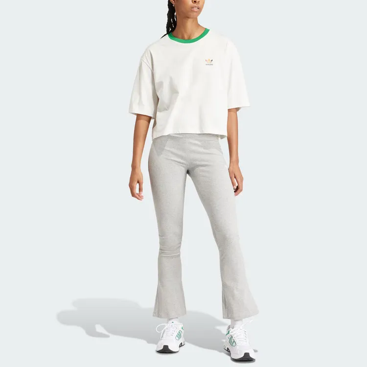 adidas originals Women'ss Logo Print Crewneck Sport T-Shirt White-1