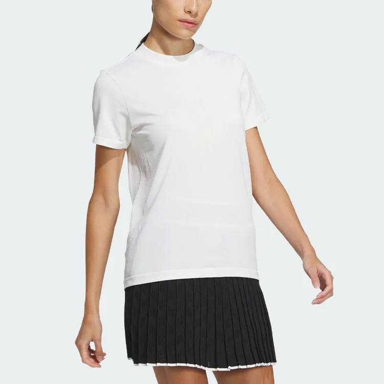 Adidas Primeknit Seamless Mock Shirt T Shirt Women's White-3