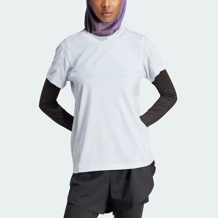 Adidas Women's Train Essentials Big Performance Logo T Shirt Halo Blue/Wonder Blue-2