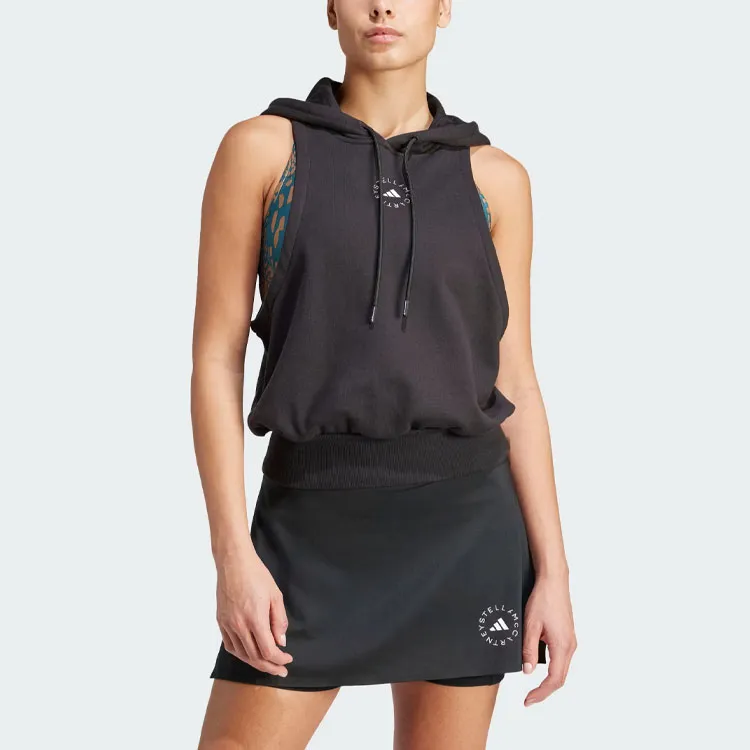 Adidas x Stella McCartney Sportswear Sleeveless Hoodie Sweatshirt Women's Black-1