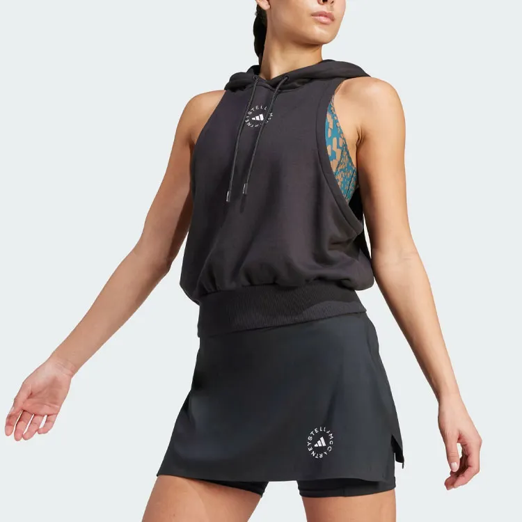 Adidas x Stella McCartney Sportswear Sleeveless Hoodie Sweatshirt Women's Black-3