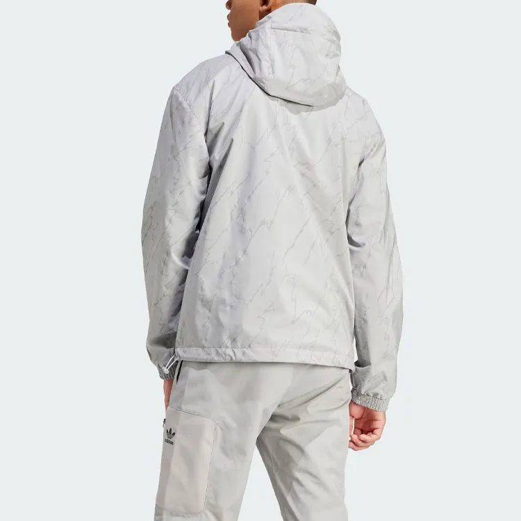 Adidas Originals Montreal Print Windbreaker Jackets Coats Men's Pure Gray-1