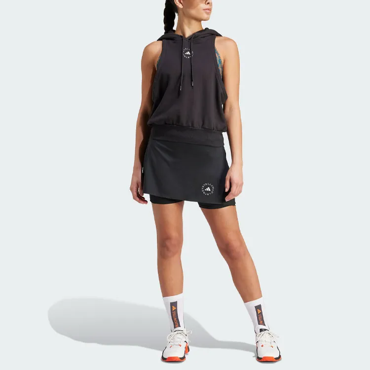 Adidas x Stella McCartney Sportswear Sleeveless Hoodie Sweatshirt Women's Black-4