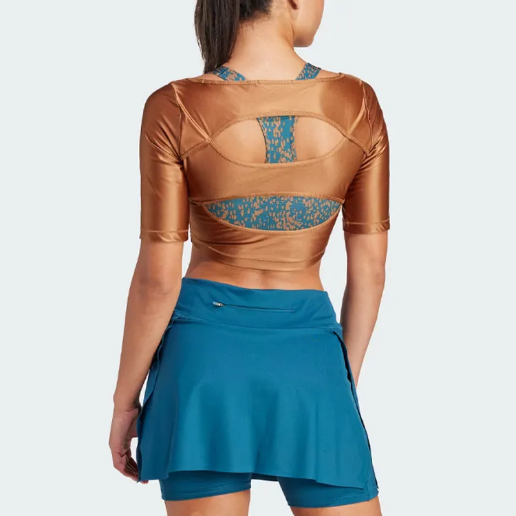 Adidas x Stella McCartney Crop Top Crop Tops Women's Gold-2