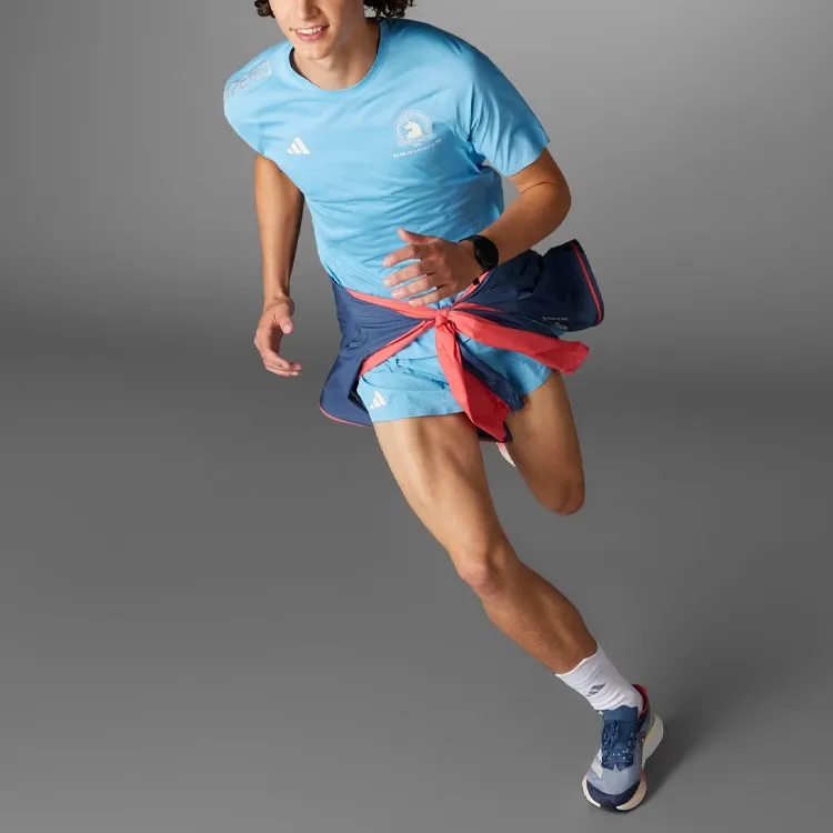 Adidas Boston Marathon 2024 Adizero Running Tee T-Shirt Men's Blue-5