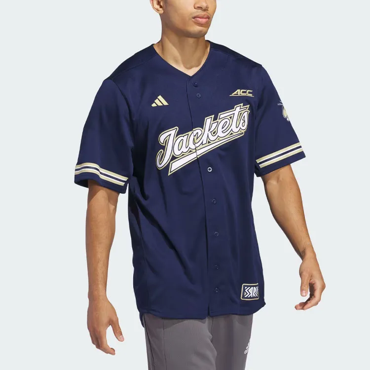 Adidas Georgia Tech Reverse Retro Replica Baseball Jersey-3