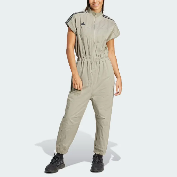 Adidas Tiro Woven Loose Jumpsuit Jumpsuit Women's Egg Stone Silver Gray-1
