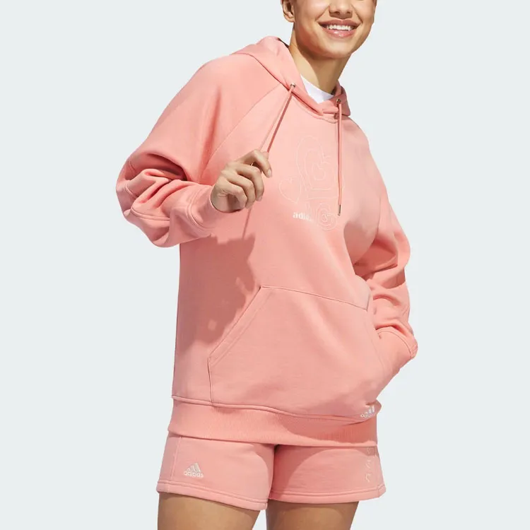 Adidas All Szn Valentine's Day Pullover Hoodie Sweatshirt Women's Orange-2