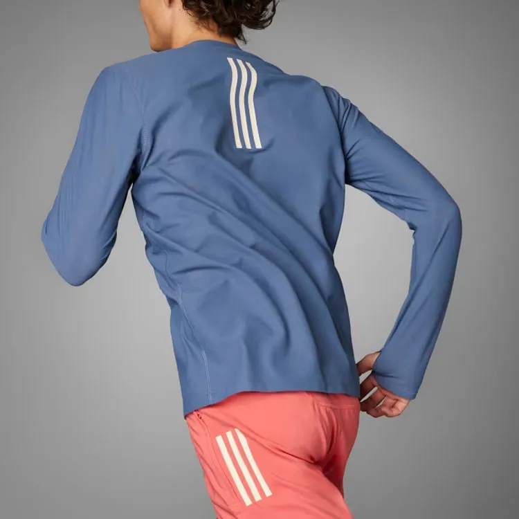 Adidas Boston Marathon 2024 Own The Run Long Sleeve Tee T-Shirt Men's Dark Blue-2