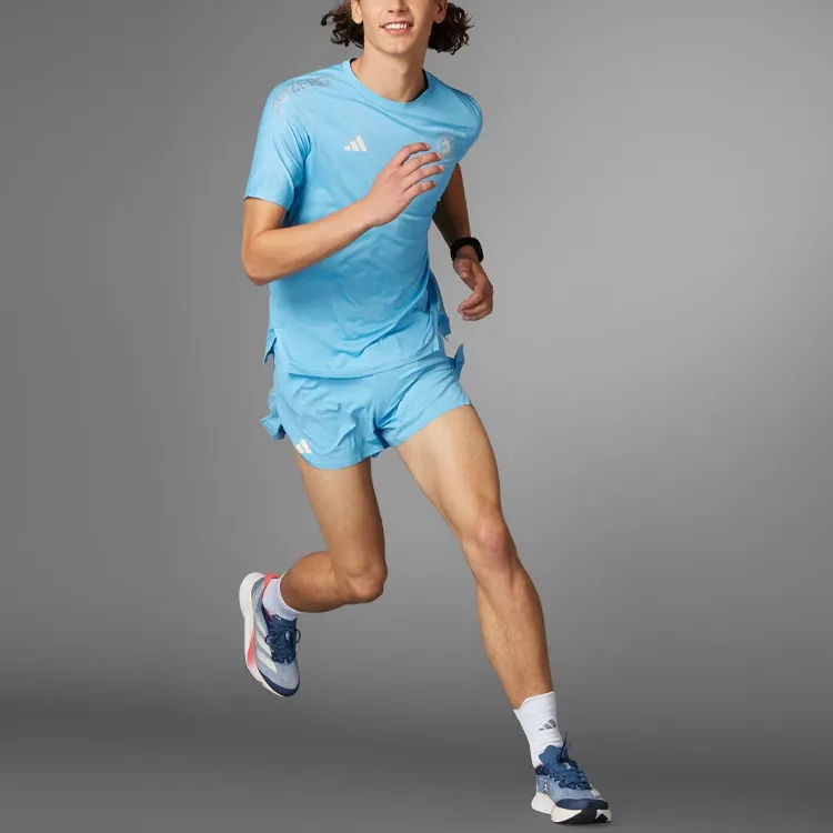 Adidas Boston Marathon 2024 Adizero Running Tee T-Shirt Men's Blue-4