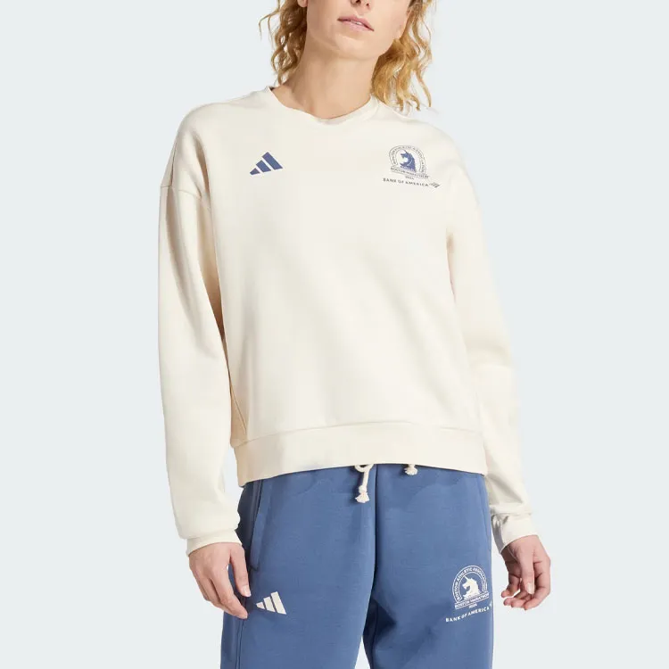 Adidas Boston Marathon® 2024 Fleece Sweatshirt Women's White-1