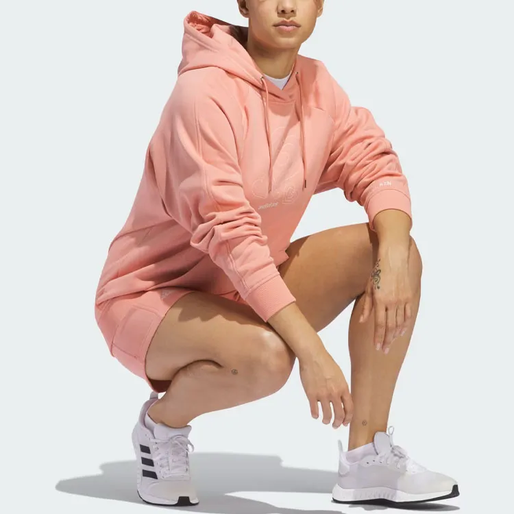 Adidas All Szn Valentine's Day Pullover Hoodie Sweatshirt Women's Orange-3