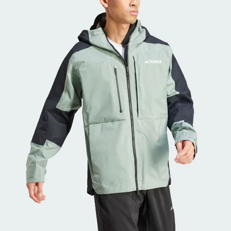 Adidas Terrex Xploric Rain.Rdy Hiking Jacket Jackets Coats Men's Silver Green-3