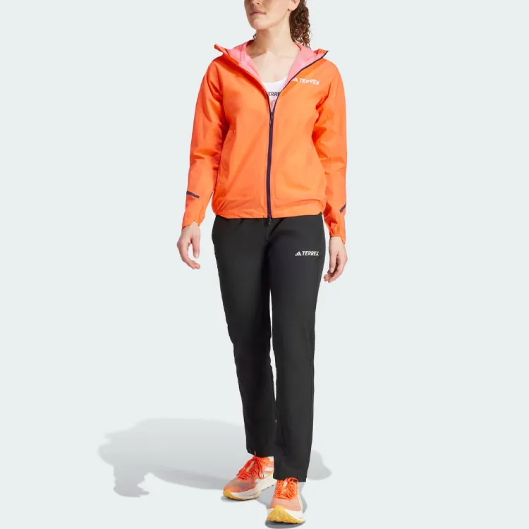 Adidas Terrex Xperior 2.5l Light Rain.Rdy Jacket Jackets Coats Women's Half Impact Orange-4