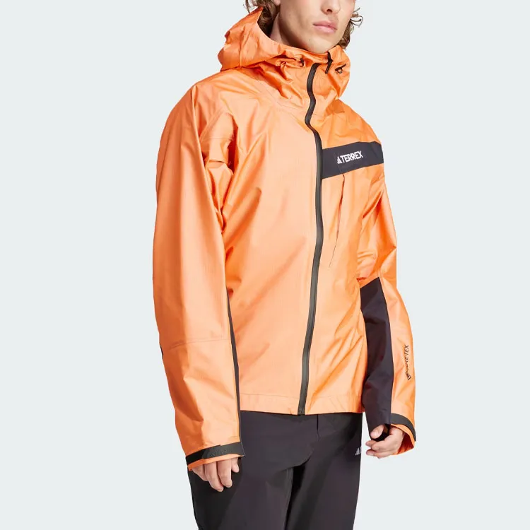 Adidas Terrex Techrock Light Gore Tex Active Jacket Jackets Coats Men's Half Impact Orange-3