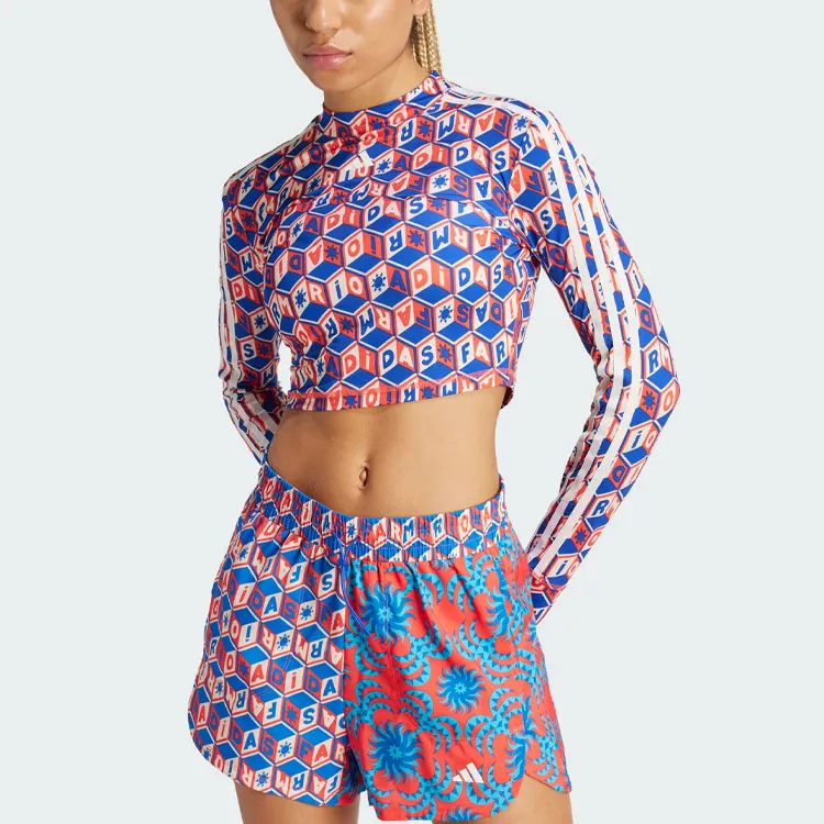 Adidas Free Shipping With AdiClub Adidas X Farm Rio Crop Long Sleeve Shirt-1