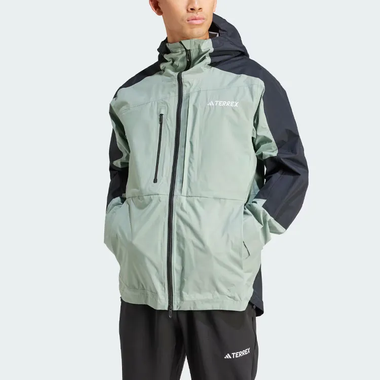 Adidas Terrex Xploric Rain.Rdy Hiking Jacket Jackets Coats Men's Silver Green-1