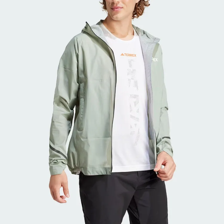 Adidas Terrex Xperior 2.5l Light Rain.Rdy Jacket Jackets Coats Men's Silver Green-2