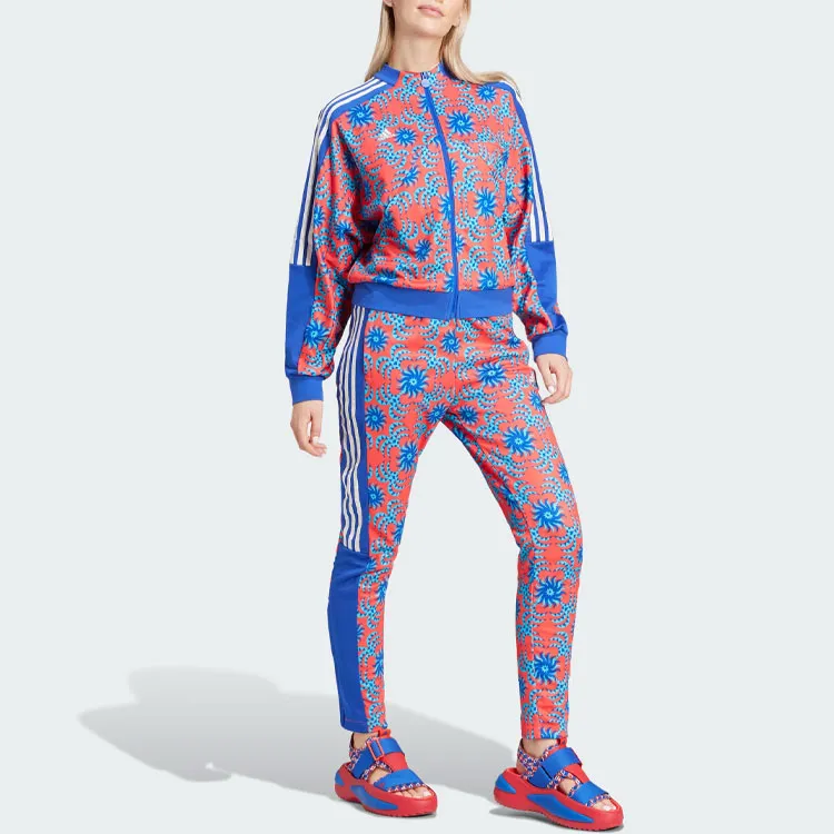Adidas x FARM RIO Tiro Track Jacket Retro Sports Stand Collar Jackets Women's Bright Red-2
