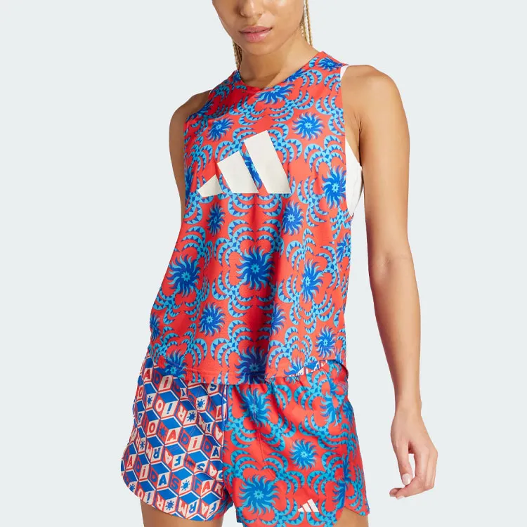 Adidas x FARM RIO Training Tank Top Tank Tops Women's Bright Red-1