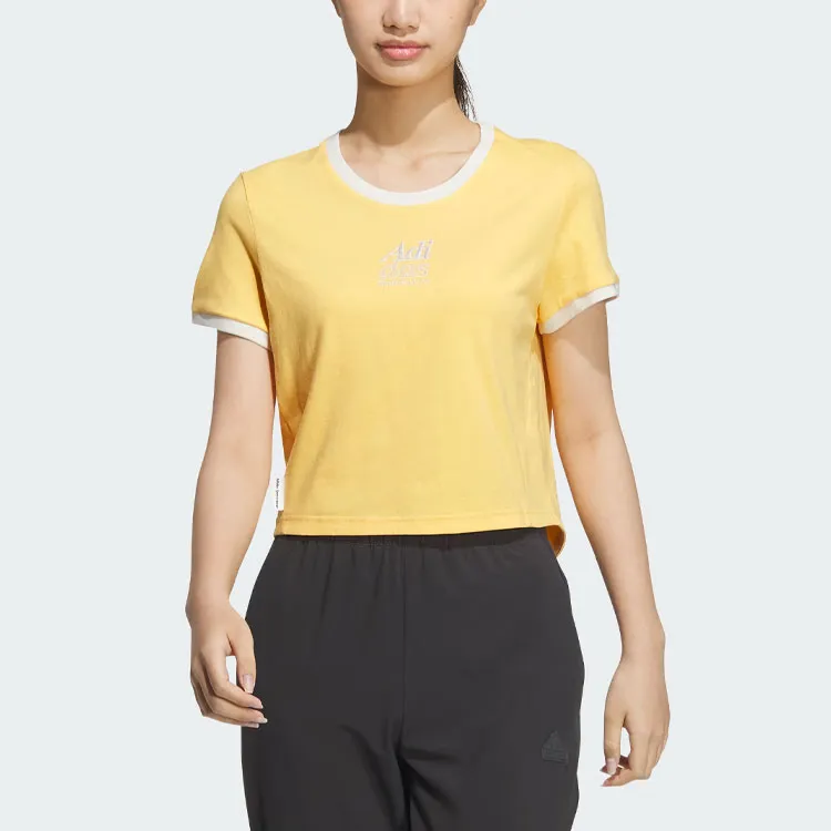 Adidas T Shirt Women's Apricot Yellow-1