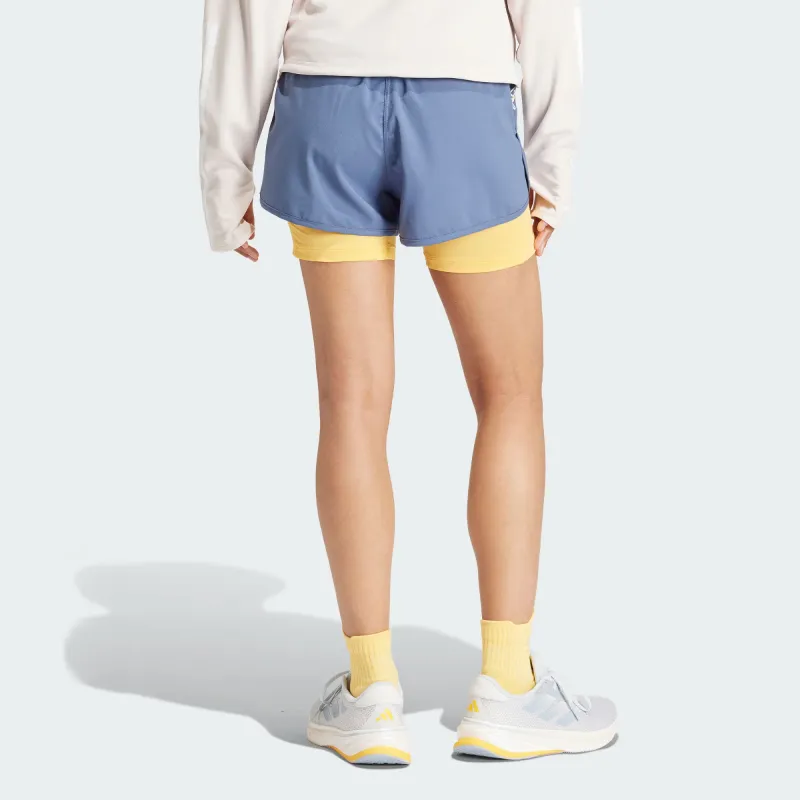 Adidas Free Shipping With AdiClub Own The Run 3 Stripes 2 in 1 Shorts-2