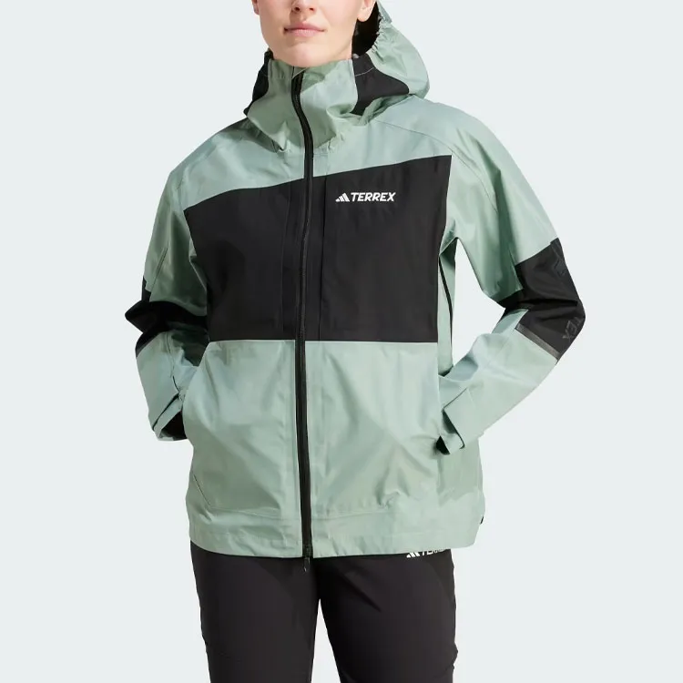 Adidas Terrex Xploric Gore-Tex Rain Jacket Jackets Coats Women's Silver Green-1