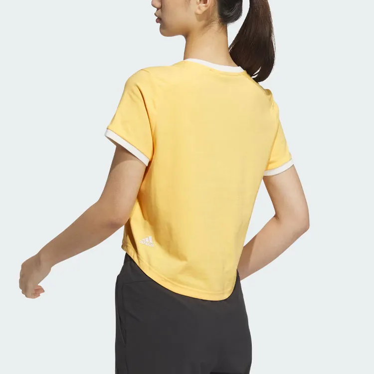 Adidas T Shirt Women's Apricot Yellow-2