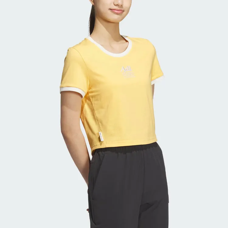 Adidas T Shirt Women's Apricot Yellow-3