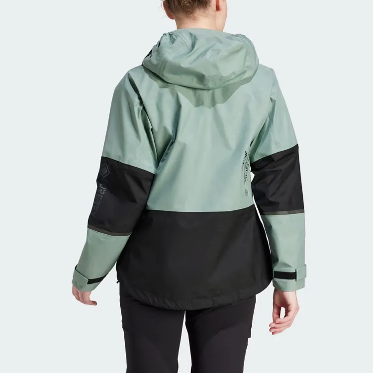Adidas Terrex Xploric Gore-Tex Rain Jacket Jackets Coats Women's Silver Green-2
