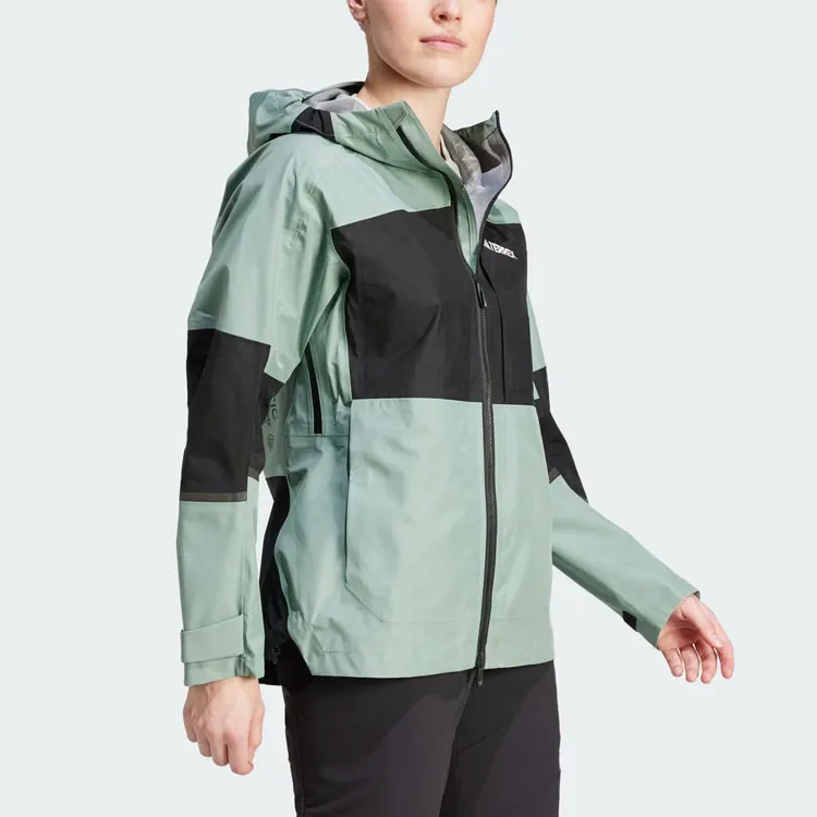 Adidas Terrex Xploric Gore-Tex Rain Jacket Jackets Coats Women's Silver Green-3