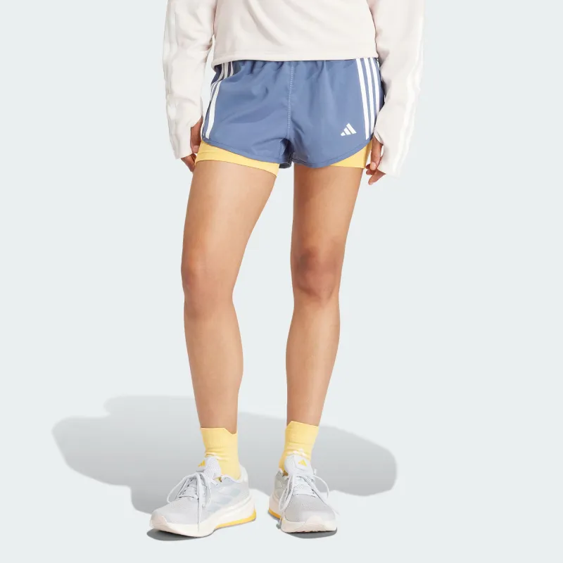 Adidas Free Shipping With AdiClub Own The Run 3 Stripes 2 in 1 Shorts-1