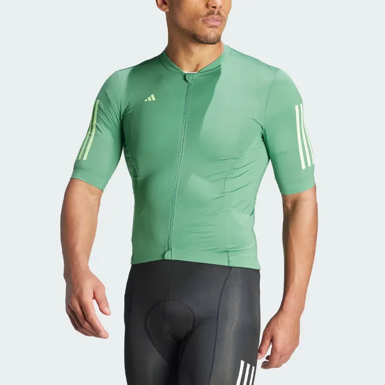 Adidas Tempo 3 Stripes Cycling Jersey Cycling Clothing Men's Green-1